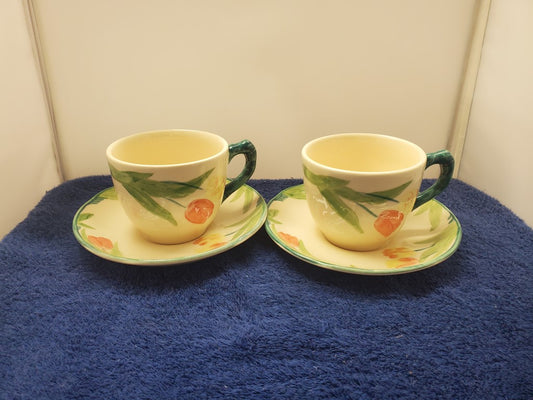 Set of 2 Franciscan Tulip Cup & Saucer Sets