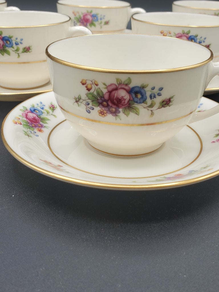 Set of 6 Lenox Lenox Rose Cup & Saucer Sets LK