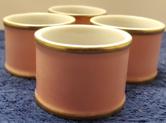 Set of 4 Fitz & Floyd Rondelet Peach Napkin Rings LK