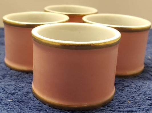 Set of 4 Fitz & Floyd Rondelet Peach Napkin Rings LK