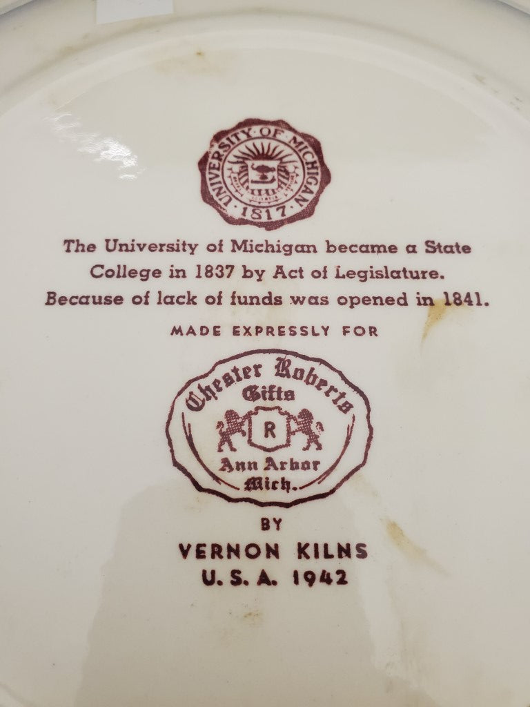 Vernon Kilns Michigan State Plate