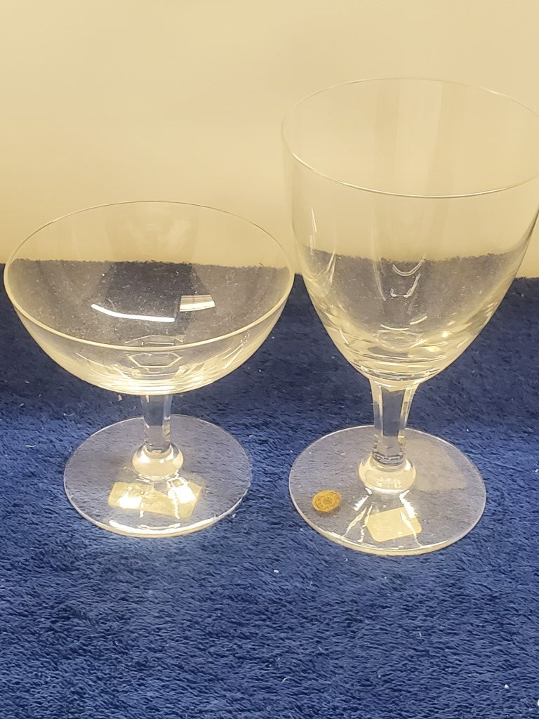 Val St. Lambert Kussnacht Water Goblet & Champagne/Tall Sherbet LK