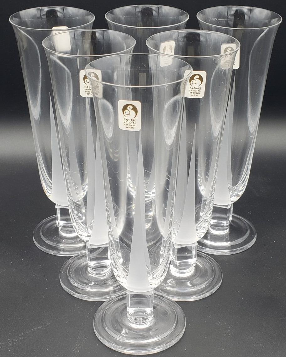 Set of 6 Sasaki Galaxie Champagne Flutes LK
