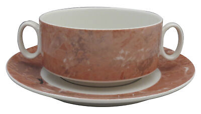 Set of 4 Villeroy & Boch Siena Flat Cream Soup Bowl and Saucers (Open Handle)