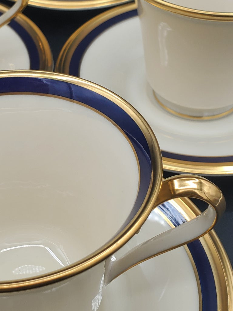 Set of 6 Lenox Blue Royale Cup & Saucer Sets LK