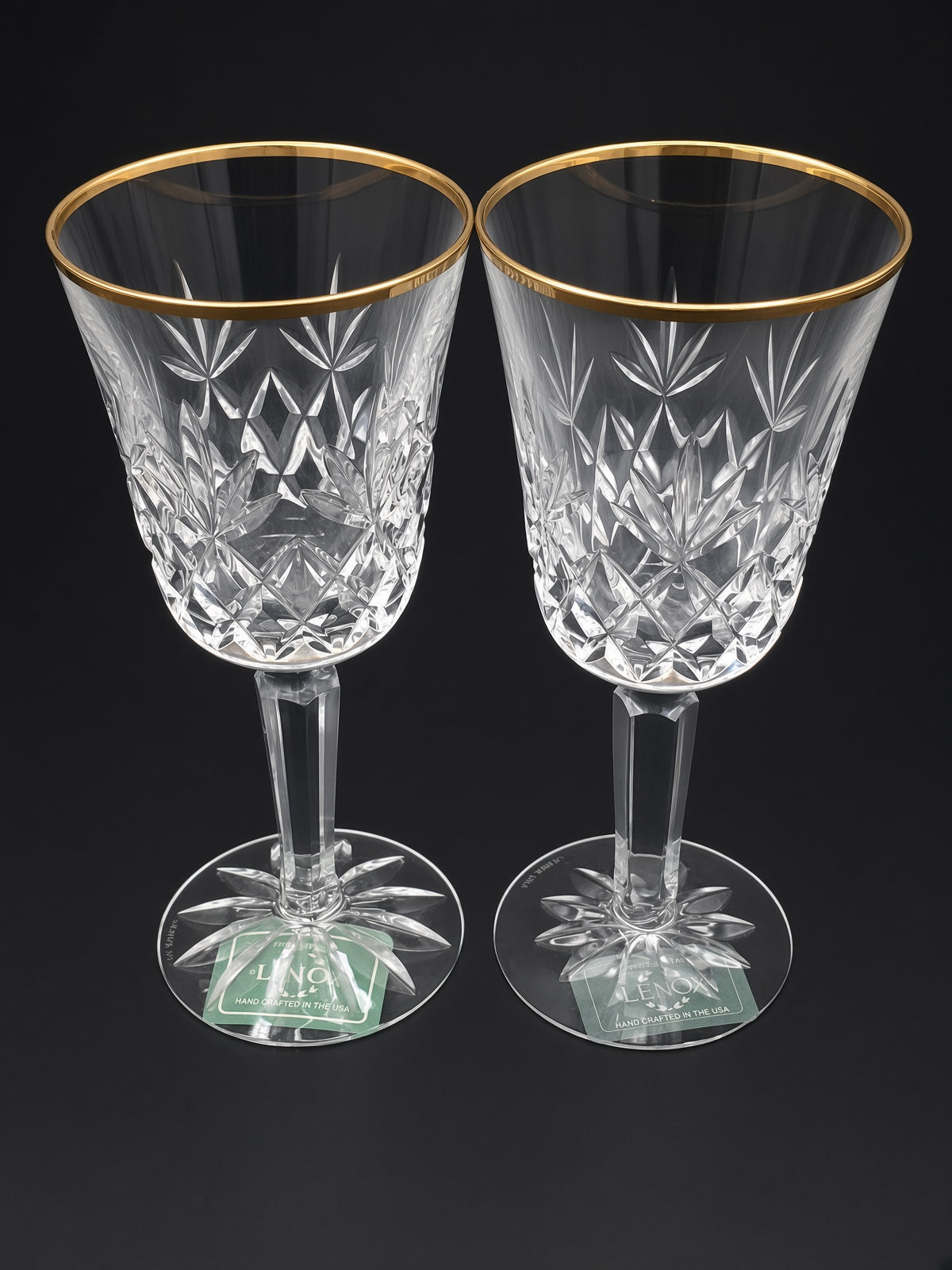 Set of 2 Lenox Charleston Gold Wine Glass LK