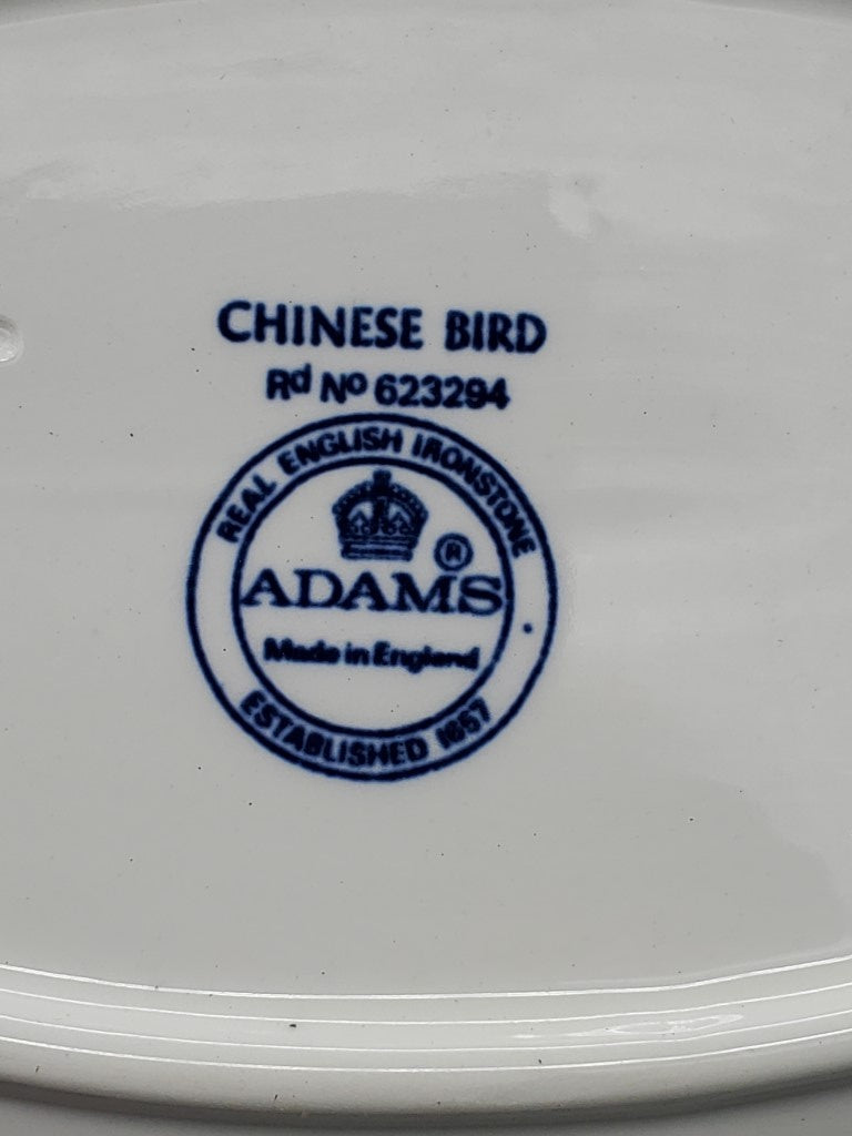 Adams Chinese Bird Gravy Boat and Underplate LK