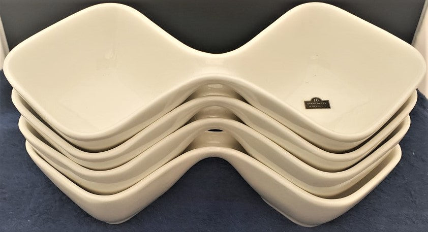 Set of 6 Ten Strawberry Street Diamond White 2-Sided Serving Dishes – ClassicRep