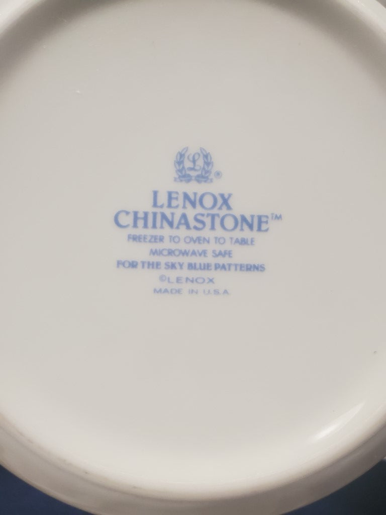 Set of 5 Lenox Sky Blue Pinstripes For The Sky Blue Patterns Coupe Soup Bowls LK