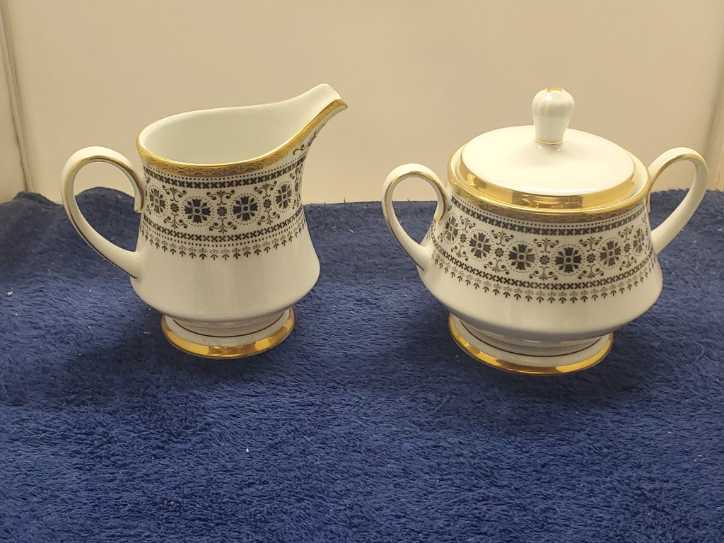 Noritake Scheherazade Creamer & Sugar Bowl with Lid LK