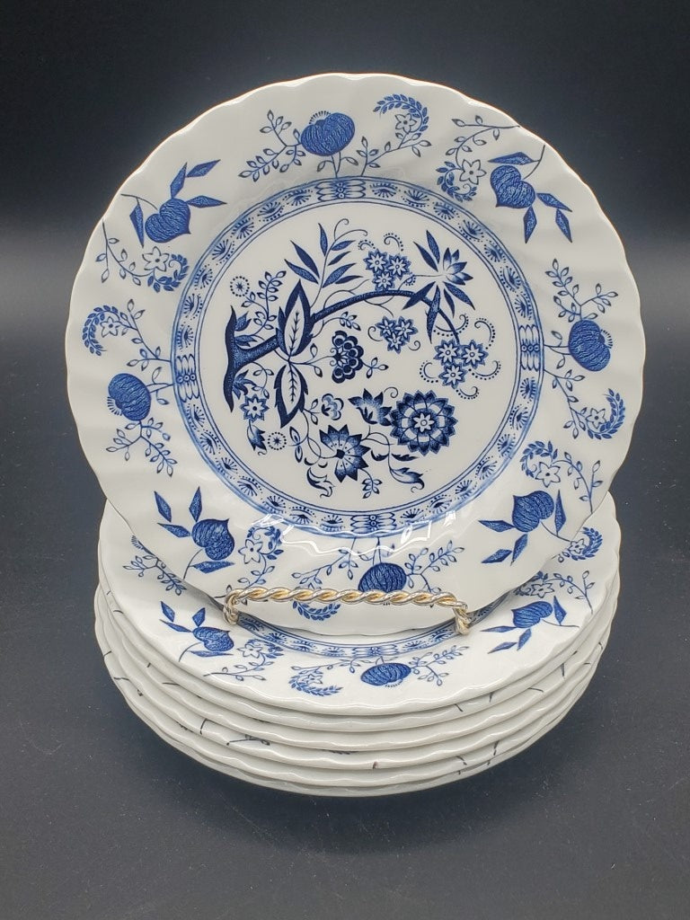 Set of 7 Johnson Brothers Blue Nordic Bread & Butter Plates LK