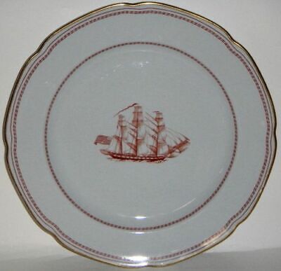 Set of 4 Spode Trade Winds Red Dinner Plates (Imperfect)