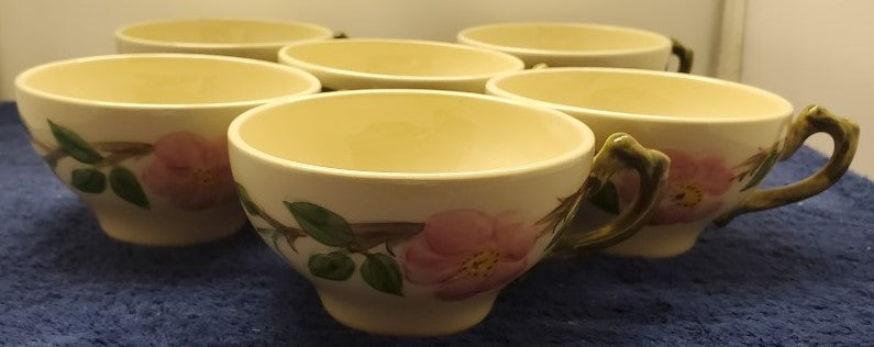 Set of 6 Franciscan Desert Rose Cups LK