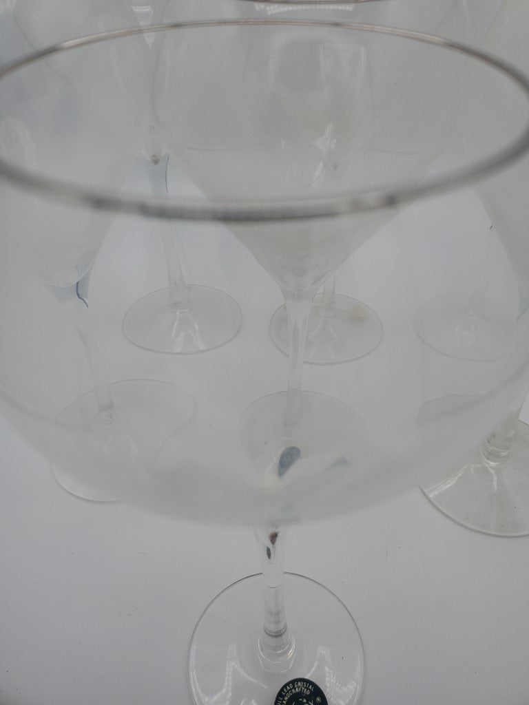 Set of 2 Lenox Silhouette Platinum Water Goblets LK