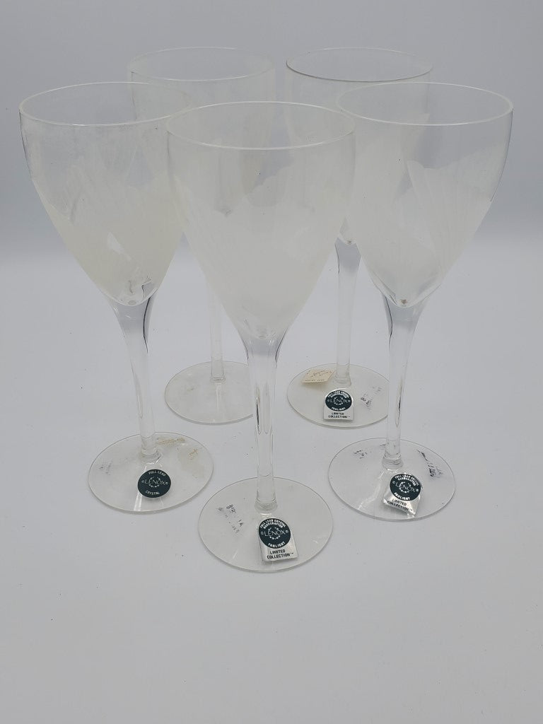 Set of 5 Lenox Crystal Fanlight Water Goblets LK