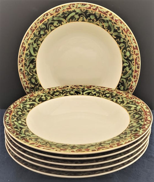 Set of 6 American Atelier Christmas Ornaments (5219) Rim Soup Bowls