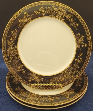 Set of 3 Mikasa Crown Jewels Onyx Salad Plates LK