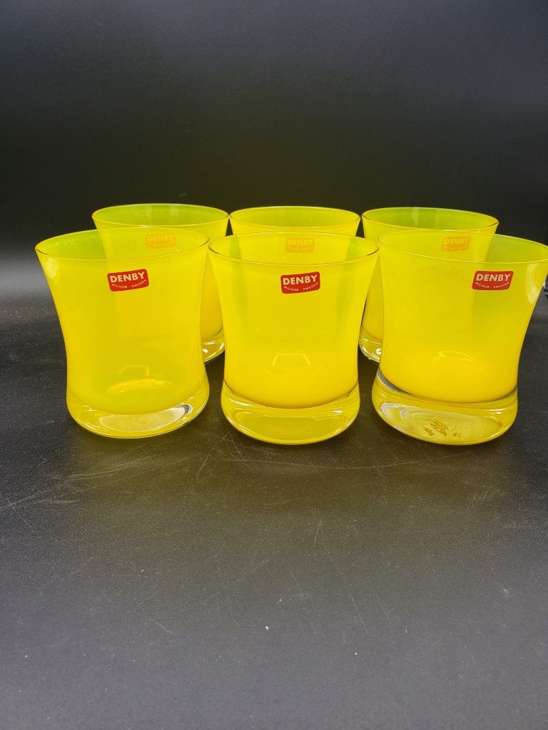 Set of 6 Denby Mirage Lemon Double Old Fashioneds LK