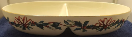 Lenox Winter Greetings Divided Oval Bowl