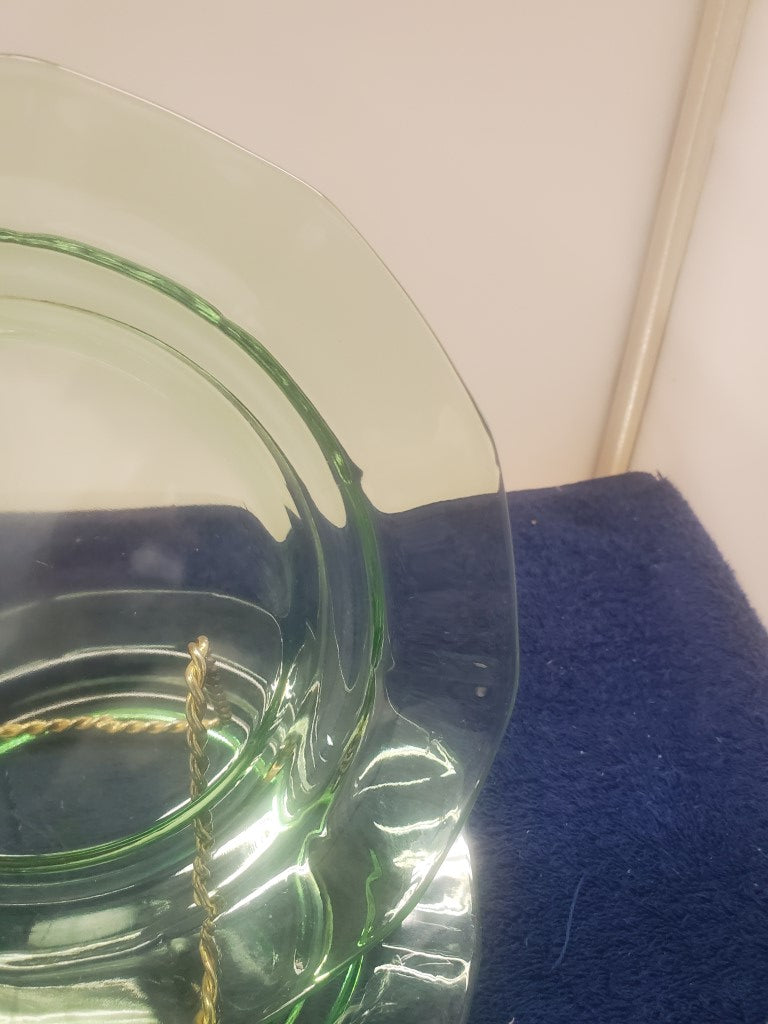 Set of 2 Depression Glass Fairfax Green Salad Plates SASE102225