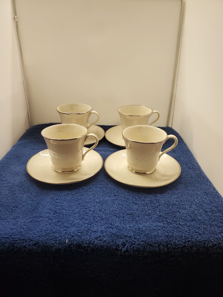 Set of 4 Gorham Bridal Bouquet Cup & Saucer Sets LK