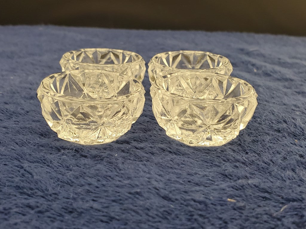 Set of 4 Unkown Unkown Crystal Salt Holders