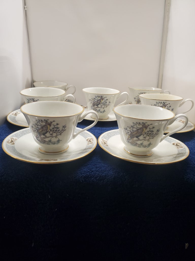 Set of 7 Oxford Ming Blossom Cup & Saucer Sets LK