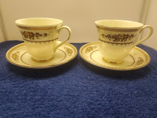 Set of 2 Minton Roxburgh Cup & Saucer Sets