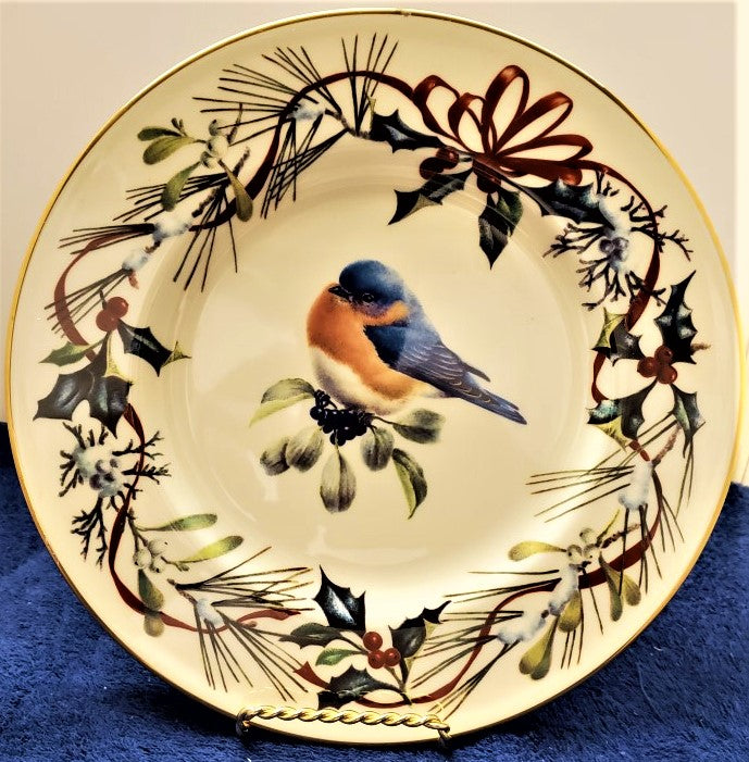 Lenox Winter Greetings Luncheon Plate (Eastern Bluebird)