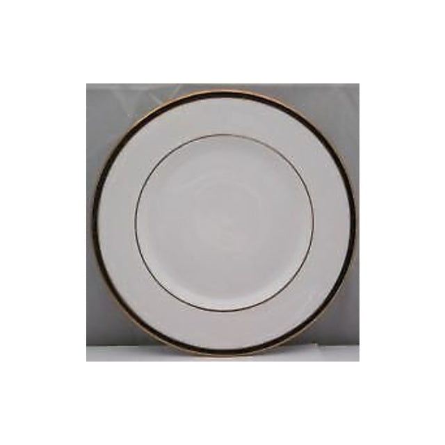 Minton Saturn Black 4 Piece Lot: Dinner Plate, Salad Plate, Footed Cup & Saucer, Saucer (Some Imperfect)