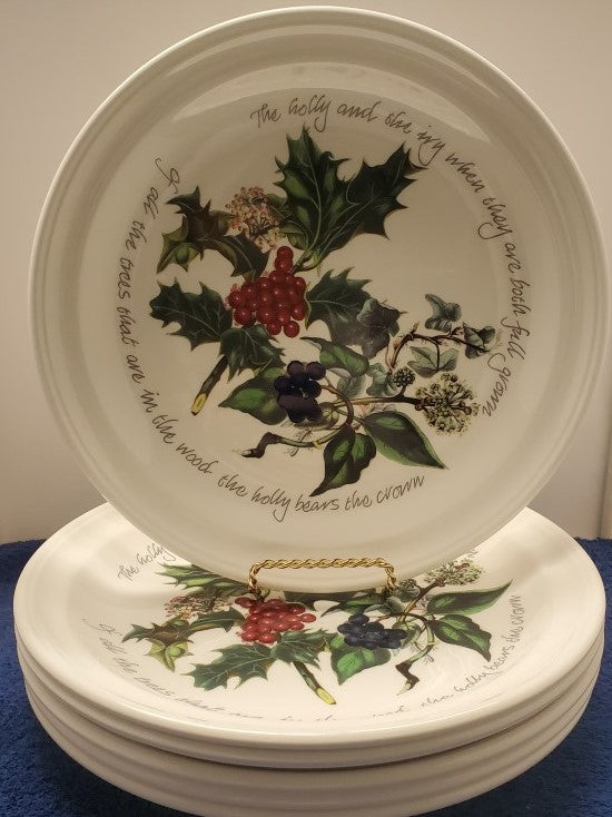 Set of 5 Portmeirion The Holly & The Ivy Dinner Plates