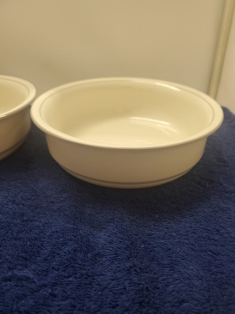 Set of 2 Lenox Grey Prinstripes (For the Grey Patterns) Coupe Soup Bowls LK