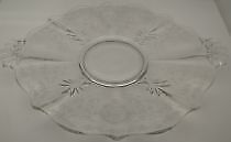 Fostoria Navarre-Clear Baroque Shaped Handled Cake Plate