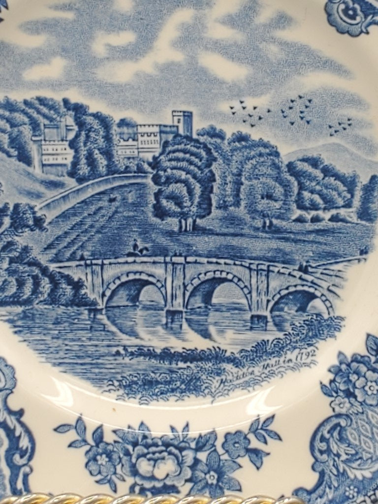 Set of 8 Johnson Brothers Old Britain Castles Blue (England) Bread & Butter Plates LK