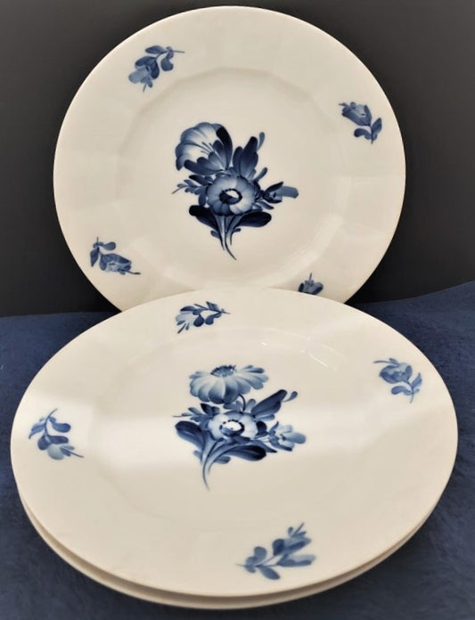 Set of 3 Royal Copenhagen Blue Flowers Salad Plates (8514)