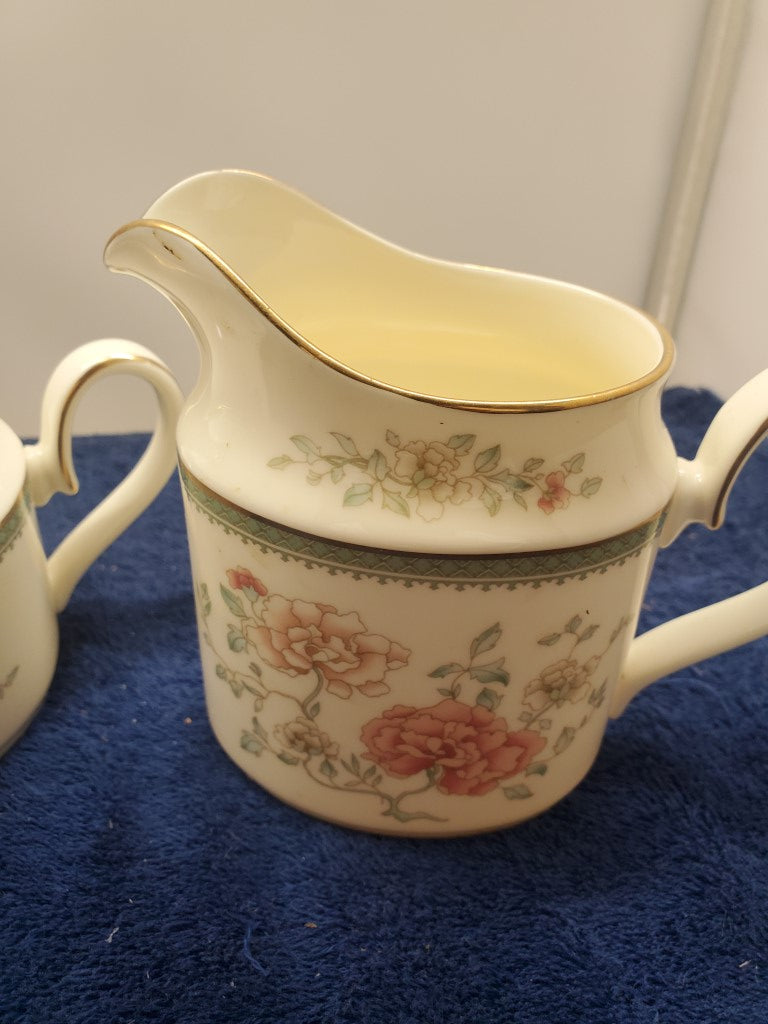 Minton Jasmine Creamer & Sugar Bowl with Lid LK
