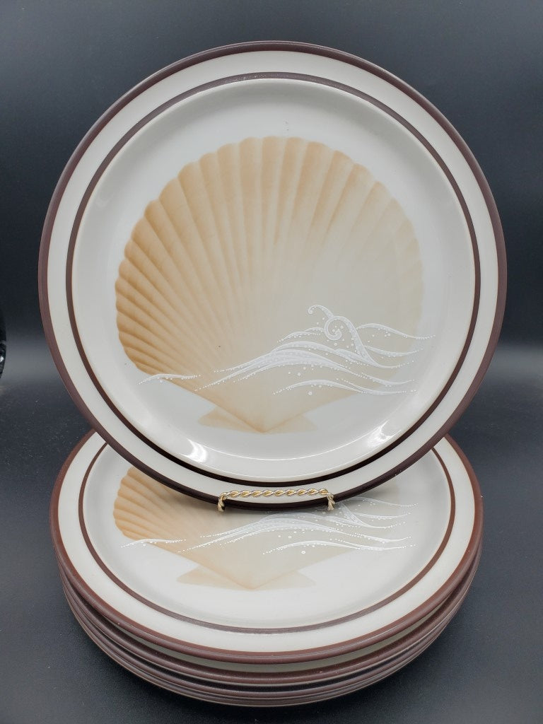 Set of 5 Noritake Seaview Dinner Plates LK