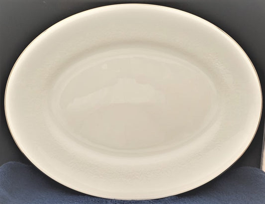 Wedgwood Silver Ermine 13 3/4" Oval Serving Platter LK