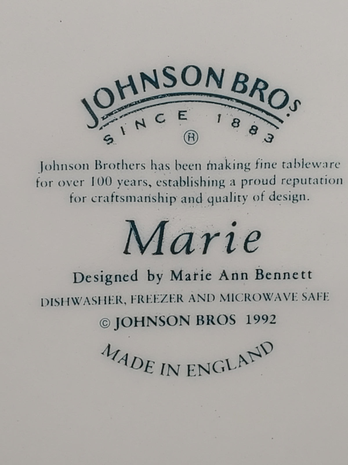 Johnson Brothers Marie Dinner Plate and Salad Plate LK