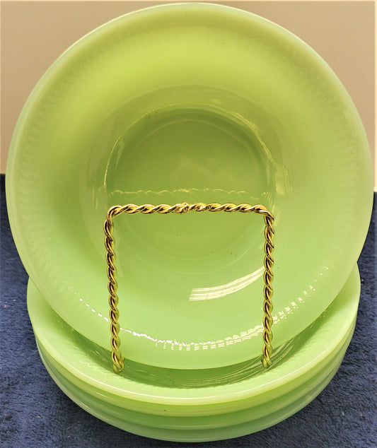 Set of 5 Anchor Hocking Fire King Jane Ray Jadeite Fruit Bowls LK