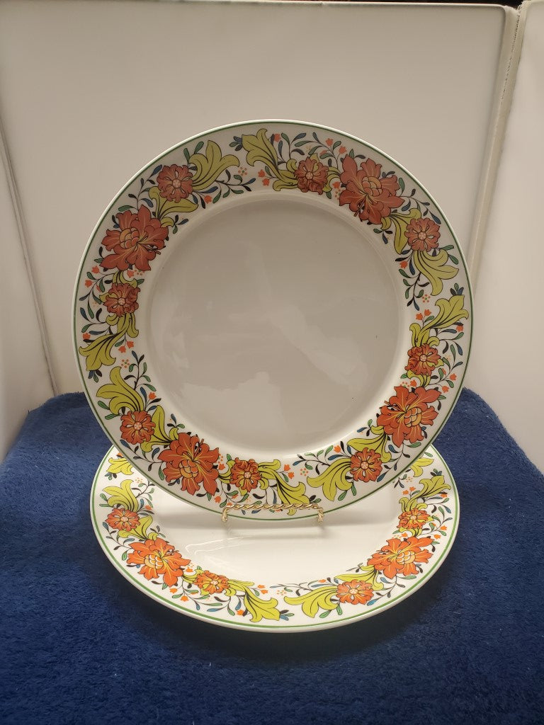 Set of 2 Spode Caribbean Dinner Plates LK