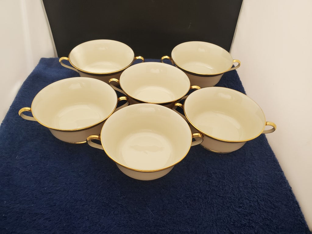 Set of 6 Lenox Aristocrat Cream Soup Cups