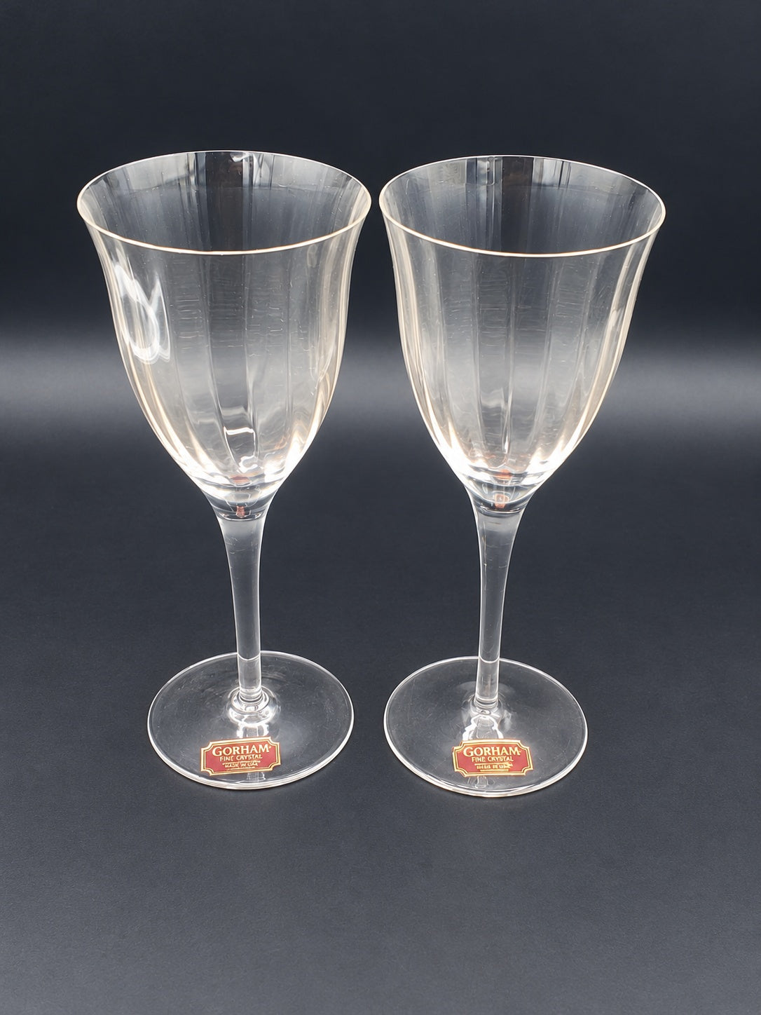 Set of 2 Gorham Laurin Plain Wine Glasss LK