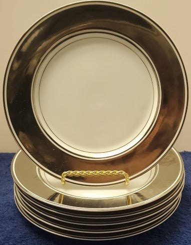 Set of 6 Fitz & Floyd Paltinum Rondelet Salad Plates LK