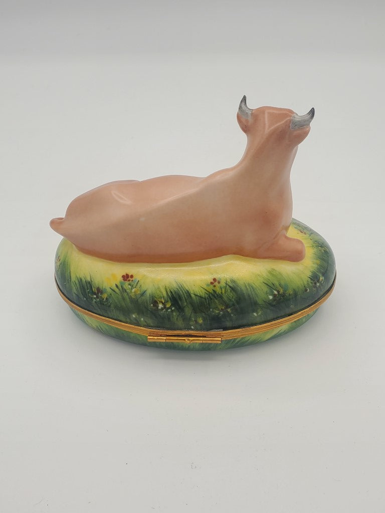 Chamart Limoges Set of 3 Hinged Boxes - Cow
