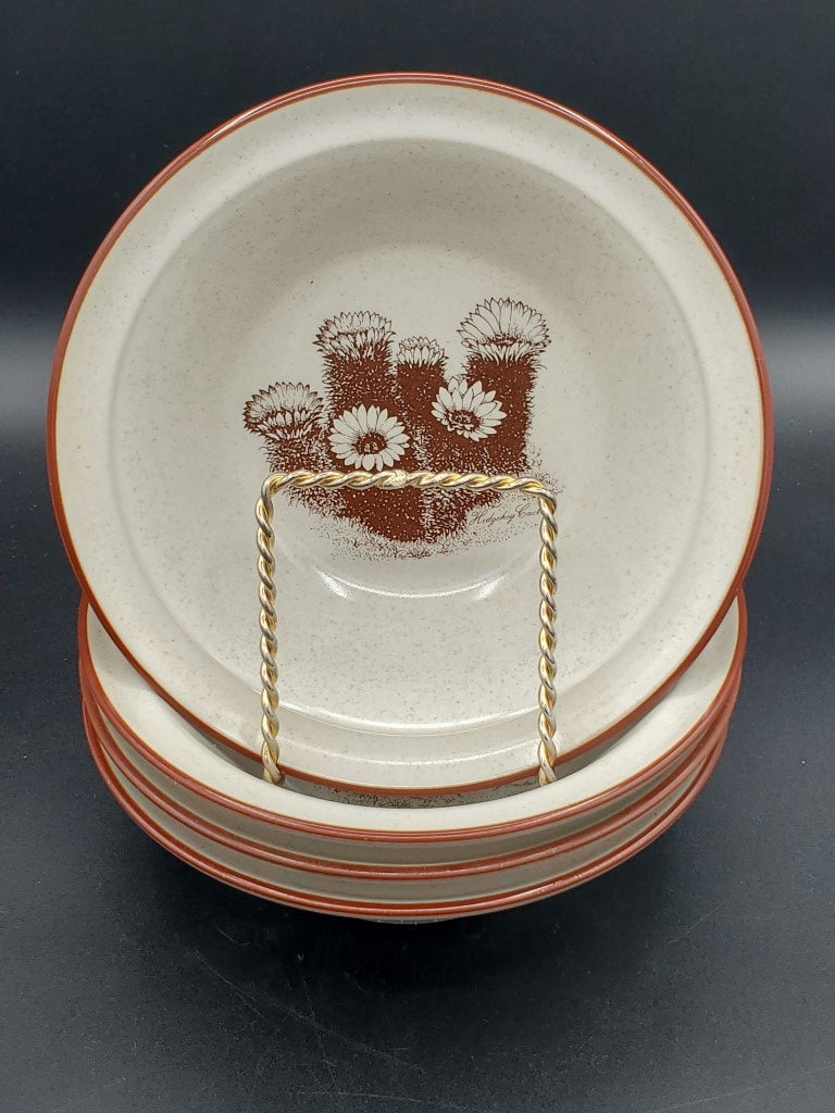 Set of 4 Noritake Desert Flowers Coupe Cereal Bowls LK
