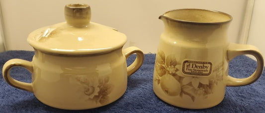 Denby/Langley Memories Creamer & Sugar Bowl with Lid LK