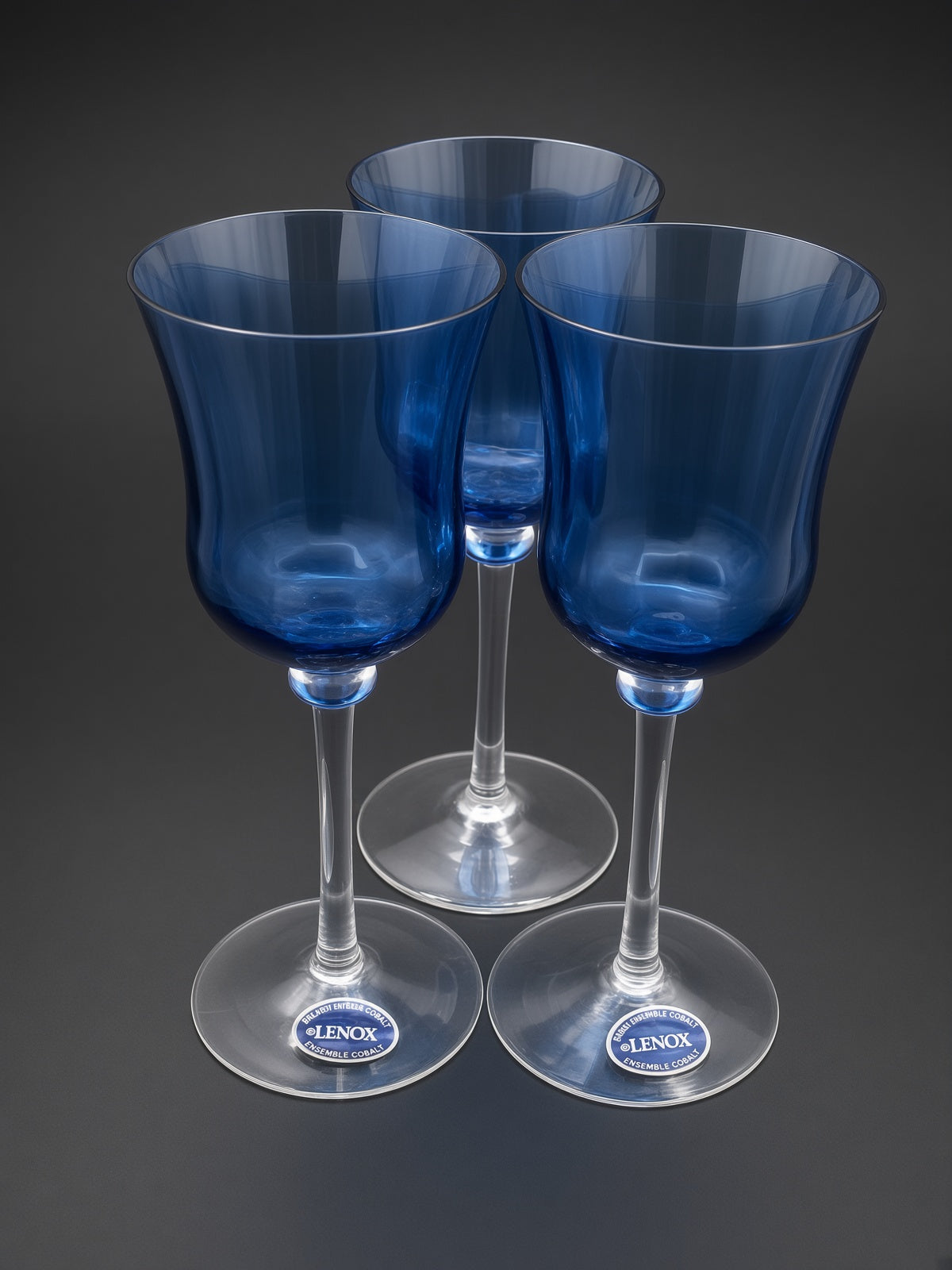 Set of 3 Lenox Ensemble Cobalt Wine Glass LK