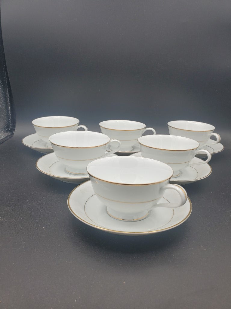 Set of 6 Noritake Dawn Cup & Saucer Sets LK