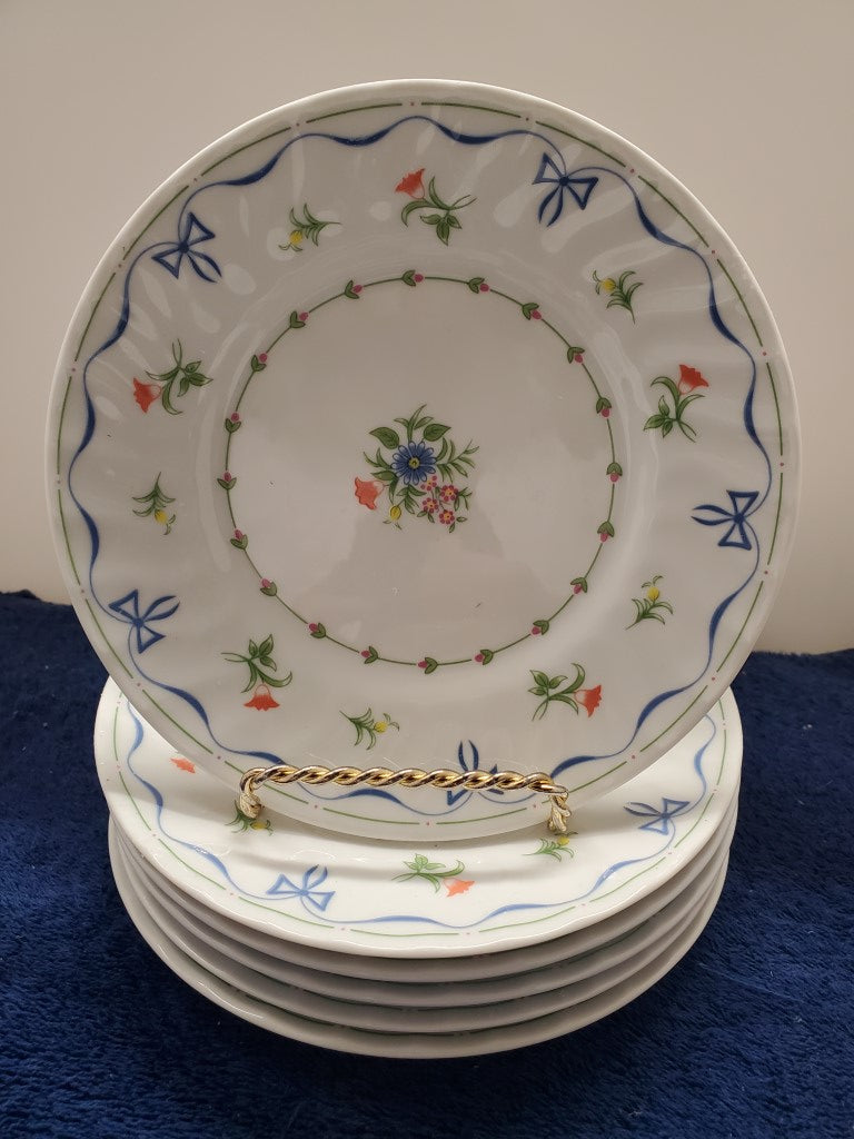 Set of 6 Royal Worcester Ribbons & Bows Bread & Butter Plates LK
